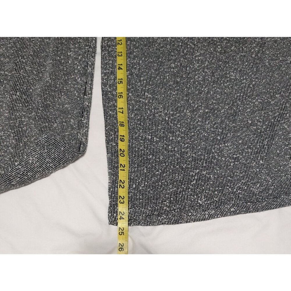 Wide-Leg Cropped Gray Textured Pants Elastic Waistband Pockets XL - Picture 10 of 14